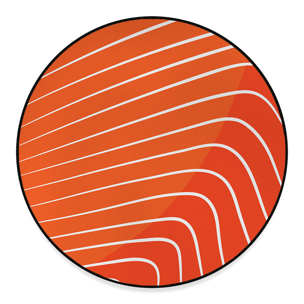 Salmon Print Round Floor Mat