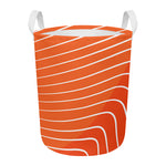 Salmon Print Round Laundry Basket