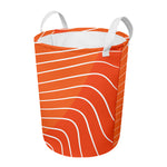 Salmon Print Round Laundry Basket