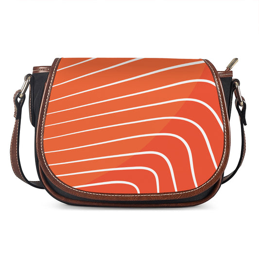 Salmon Print Saddle Bag