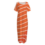 Salmon Print Short Sleeve Long Nightdress