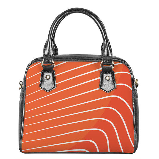 Salmon Print Shoulder Handbag