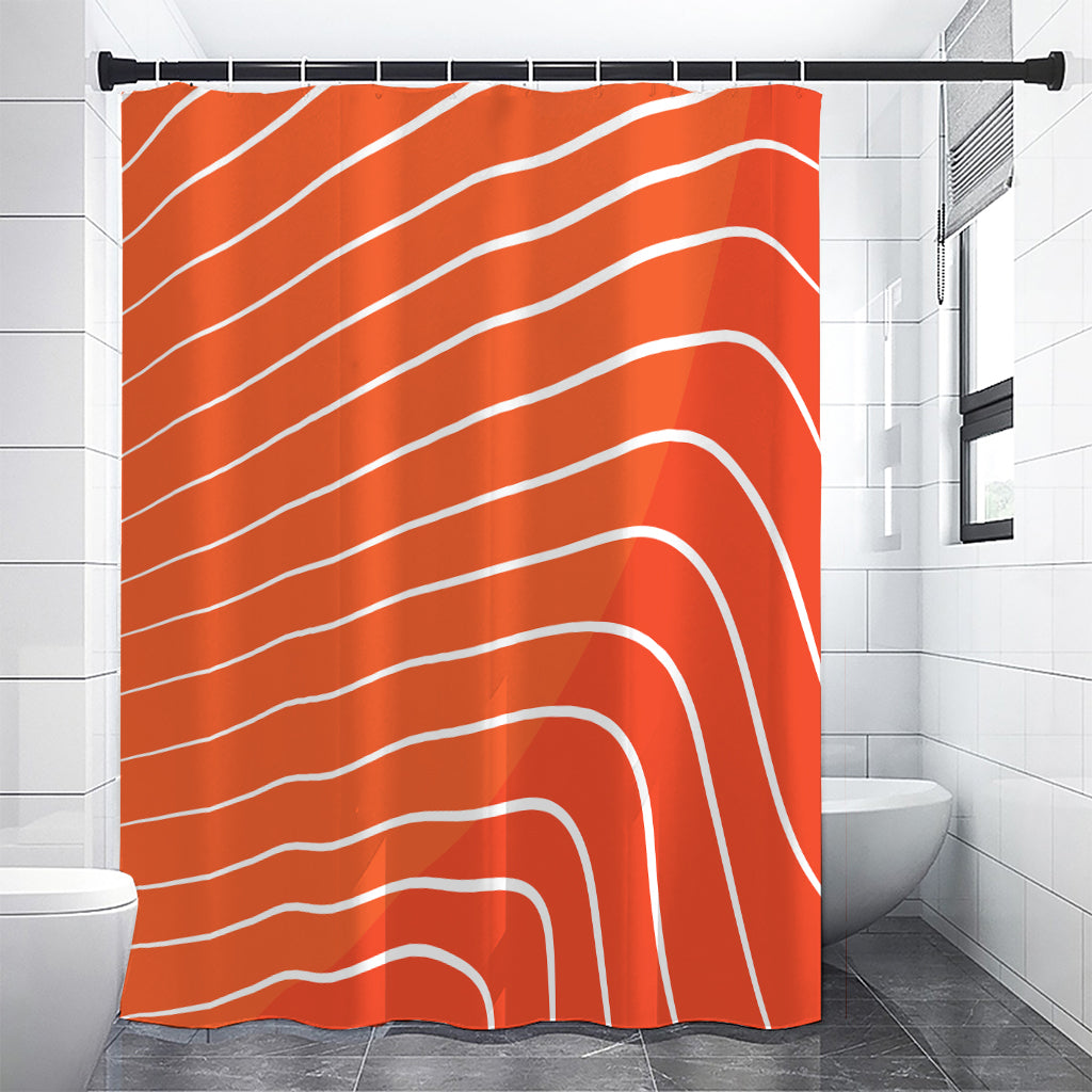 Salmon Print Shower Curtain