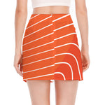 Salmon Print Side Slit Mini Skirt