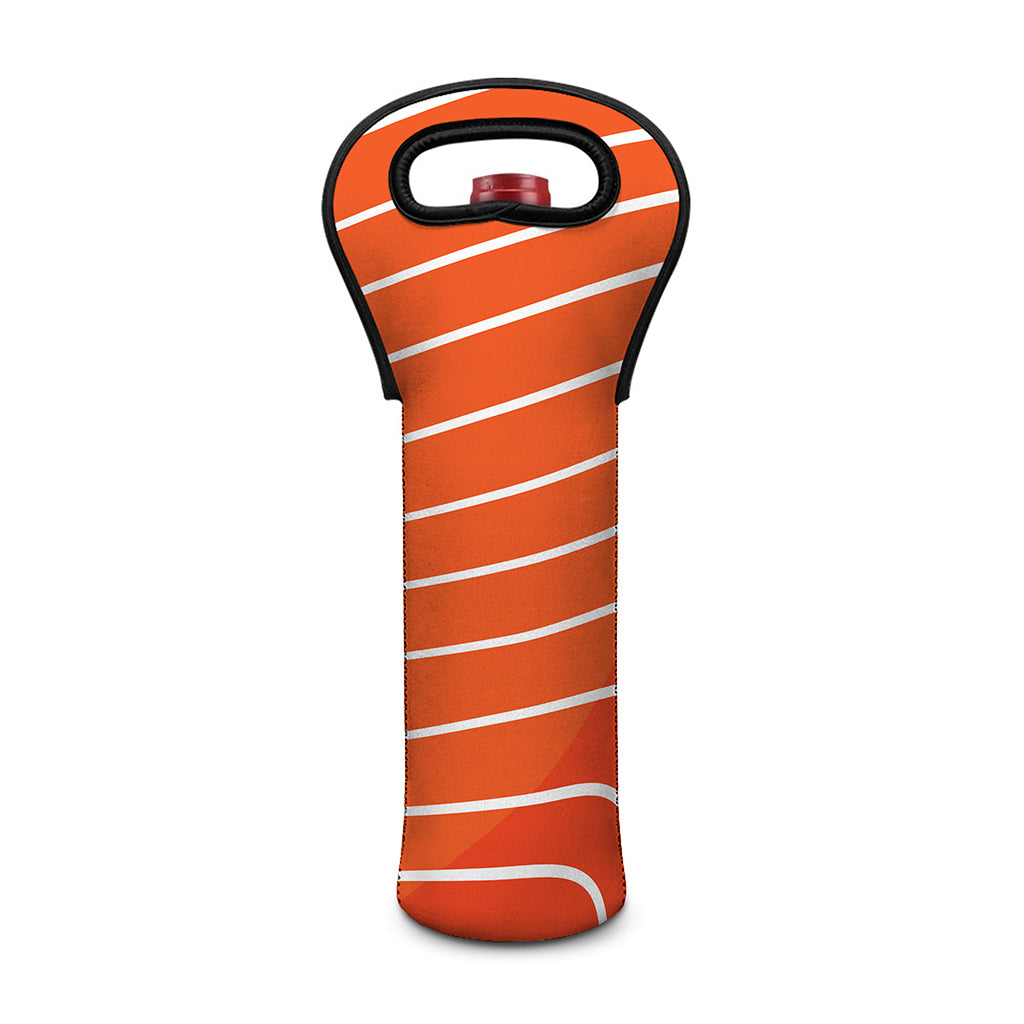 Salmon Print Single Neoprene Wine Tote