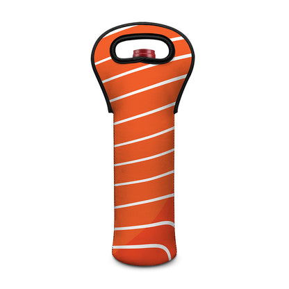 Salmon Print Single Neoprene Wine Tote