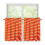 Salmon Print Tier Curtains