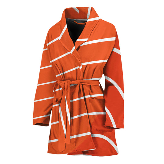 Salmon Print Women's Bathrobe