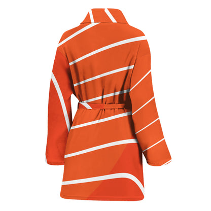 Salmon Print Women's Bathrobe