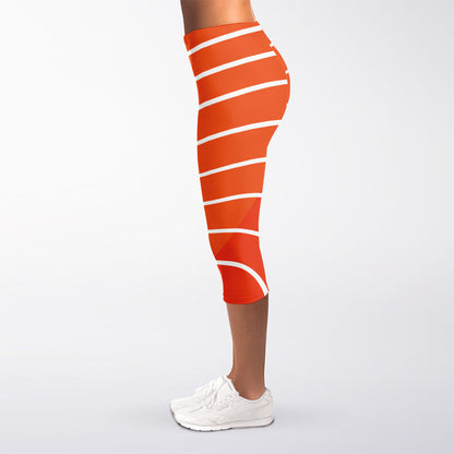 Salmon Print Women's Capri Leggings