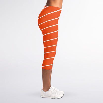 Salmon Print Women's Capri Leggings