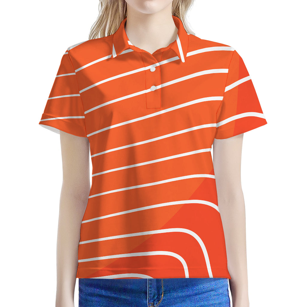 Salmon Print Women's Polo Shirt