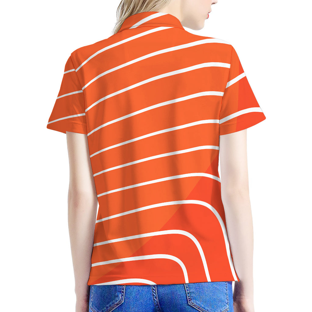 Salmon Print Women's Polo Shirt