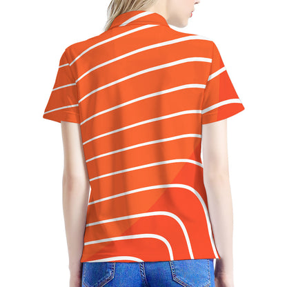 Salmon Print Women's Polo Shirt