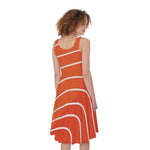 Salmon Print Women's Sleeveless Dress