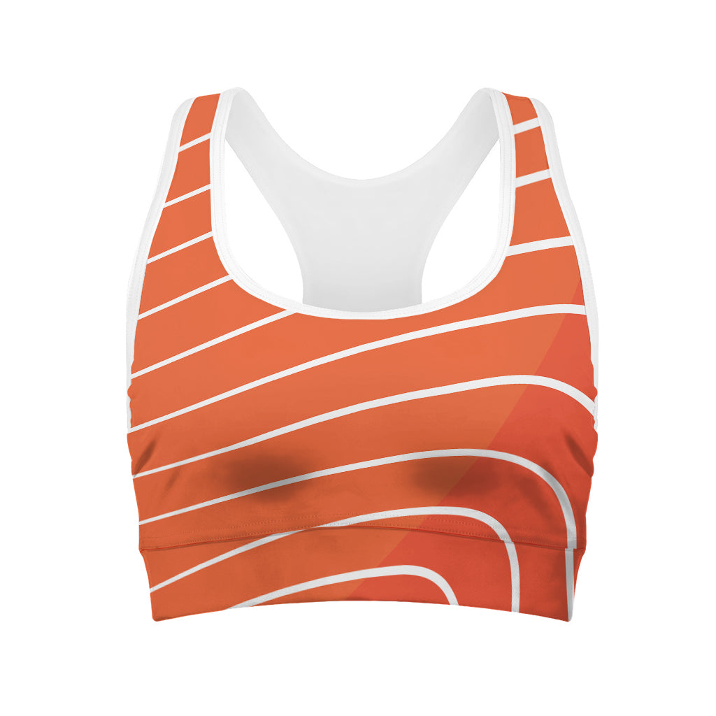 Salmon Print Women's Sports Bra