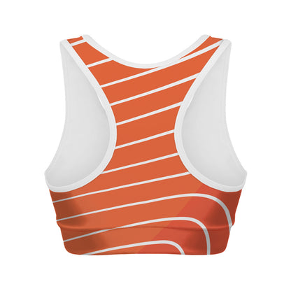 Salmon Print Women's Sports Bra