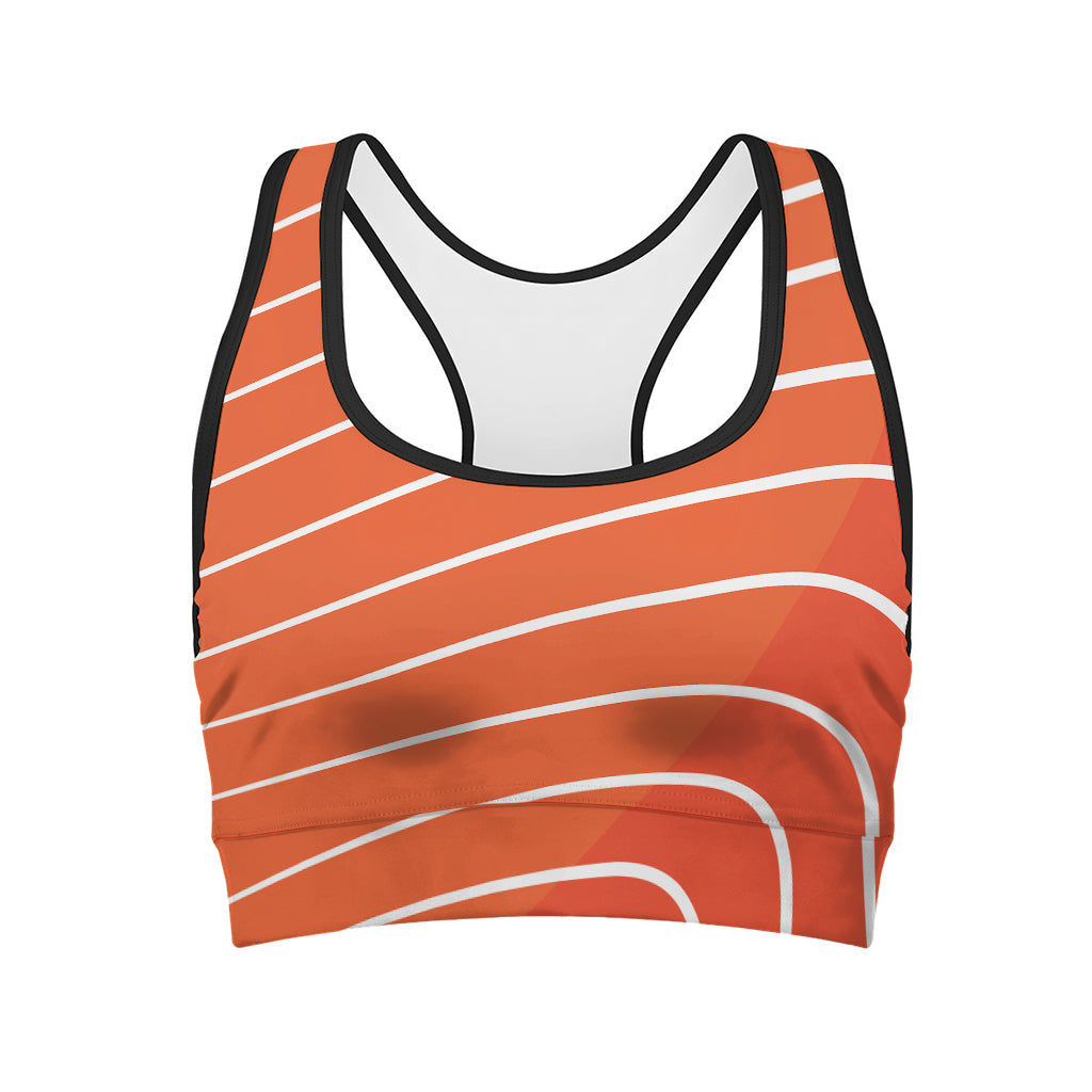 Salmon Print Women's Sports Bra