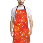 Salmon Roe Print Bib Apron With Pocket