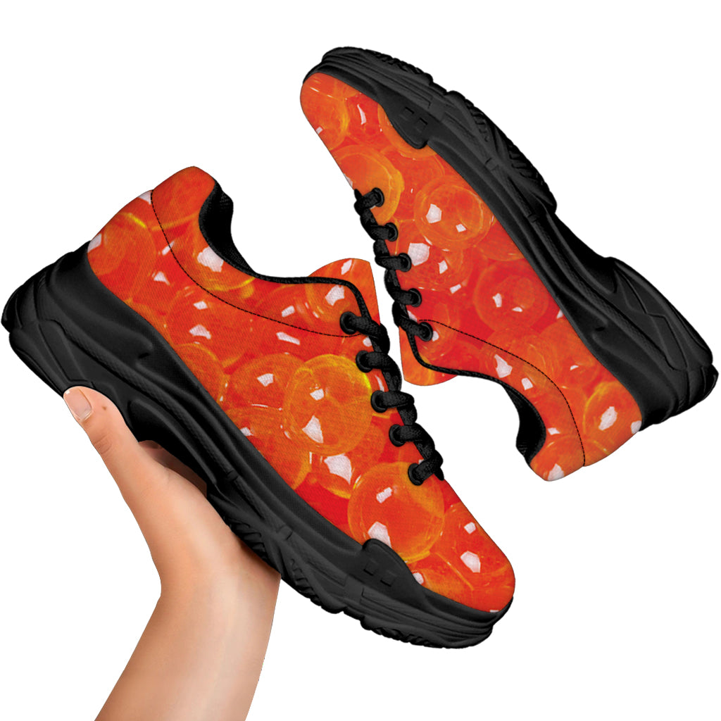Salmon Roe Print Black Chunky Shoes