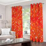 Salmon Roe Print Blackout Grommet Curtains