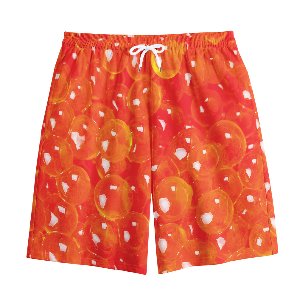 Salmon Roe Print Cotton Shorts