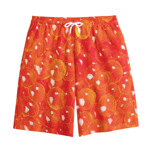 Salmon Roe Print Cotton Shorts