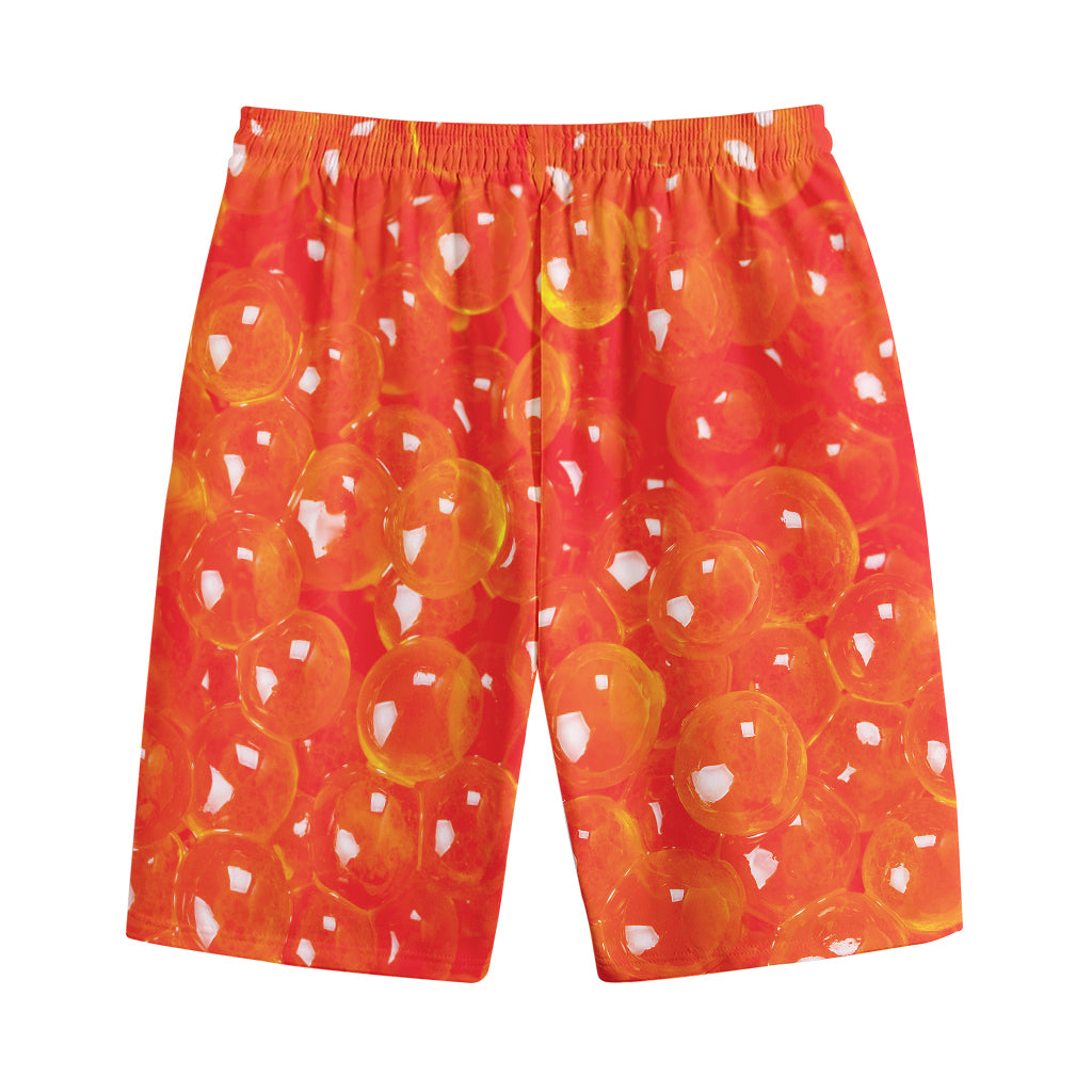 Salmon Roe Print Cotton Shorts