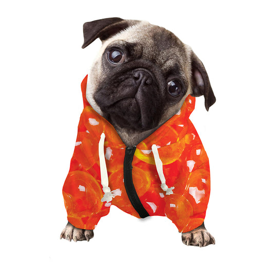 Salmon Roe Print Dog Zip Up Hoodie
