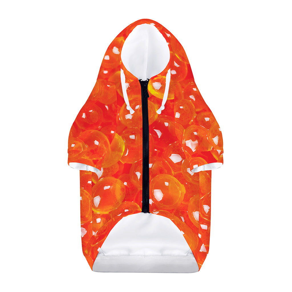 Salmon Roe Print Dog Zip Up Hoodie