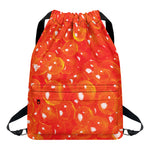 Salmon Roe Print Drawstring Backpack