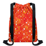 Salmon Roe Print Drawstring Backpack
