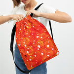 Salmon Roe Print Drawstring Backpack