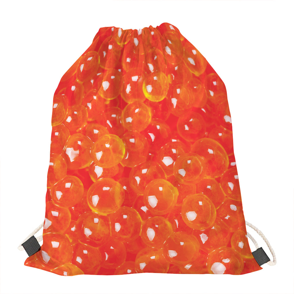Salmon Roe Print Drawstring Bag