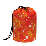 Salmon Roe Print Drawstring Makeup Bag