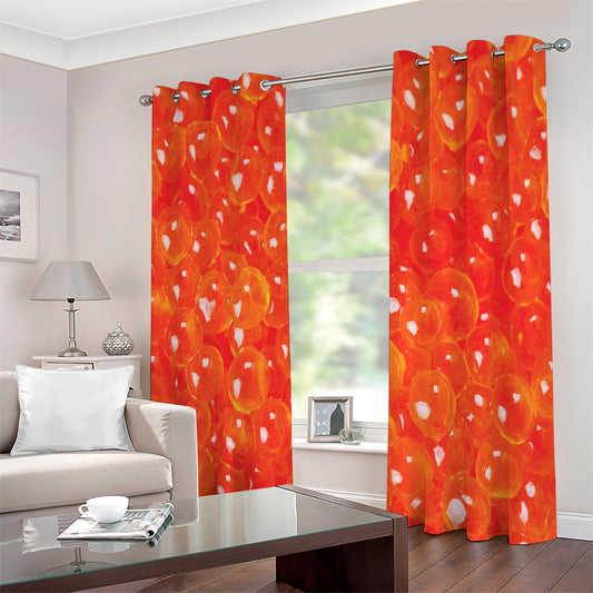 Salmon Roe Print Extra Wide Grommet Curtains