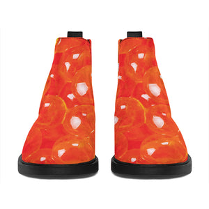 Salmon Roe Print Flat Ankle Boots