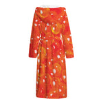 Salmon Roe Print Hooded Bathrobe