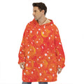 Salmon Roe Print Hoodie Blanket