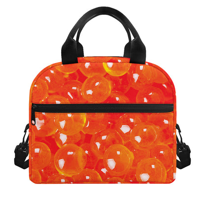 Salmon Roe Print Insulated Lunch Bag