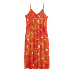 Salmon Roe Print Jersey Midi Cami Dress