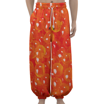 Salmon Roe Print Lantern Pants