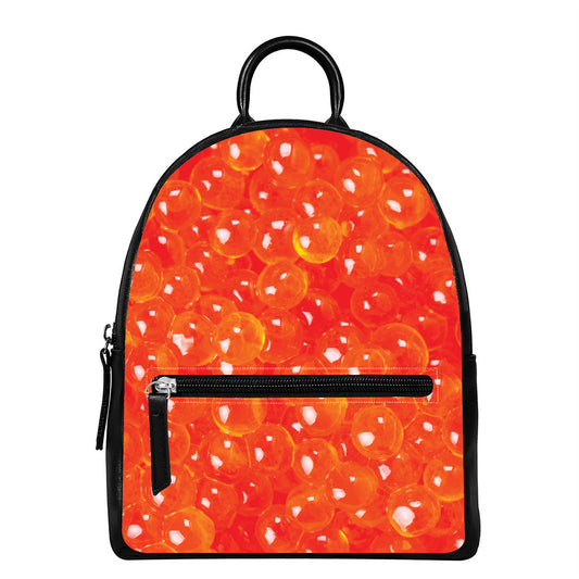 Salmon Roe Print Leather Backpack