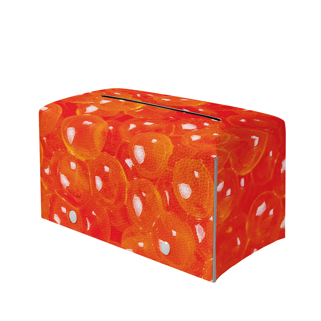 Salmon Roe Print Leather Tissue Box Cover