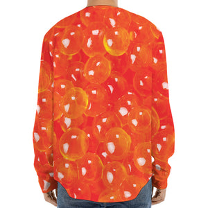 Salmon Roe Print Long Sleeve Baseball Jersey