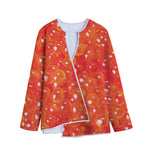 Salmon Roe Print Long Sleeve Short Coat