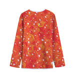 Salmon Roe Print Long Sleeve Short Coat