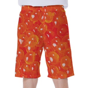 Salmon Roe Print Men's Beach Shorts