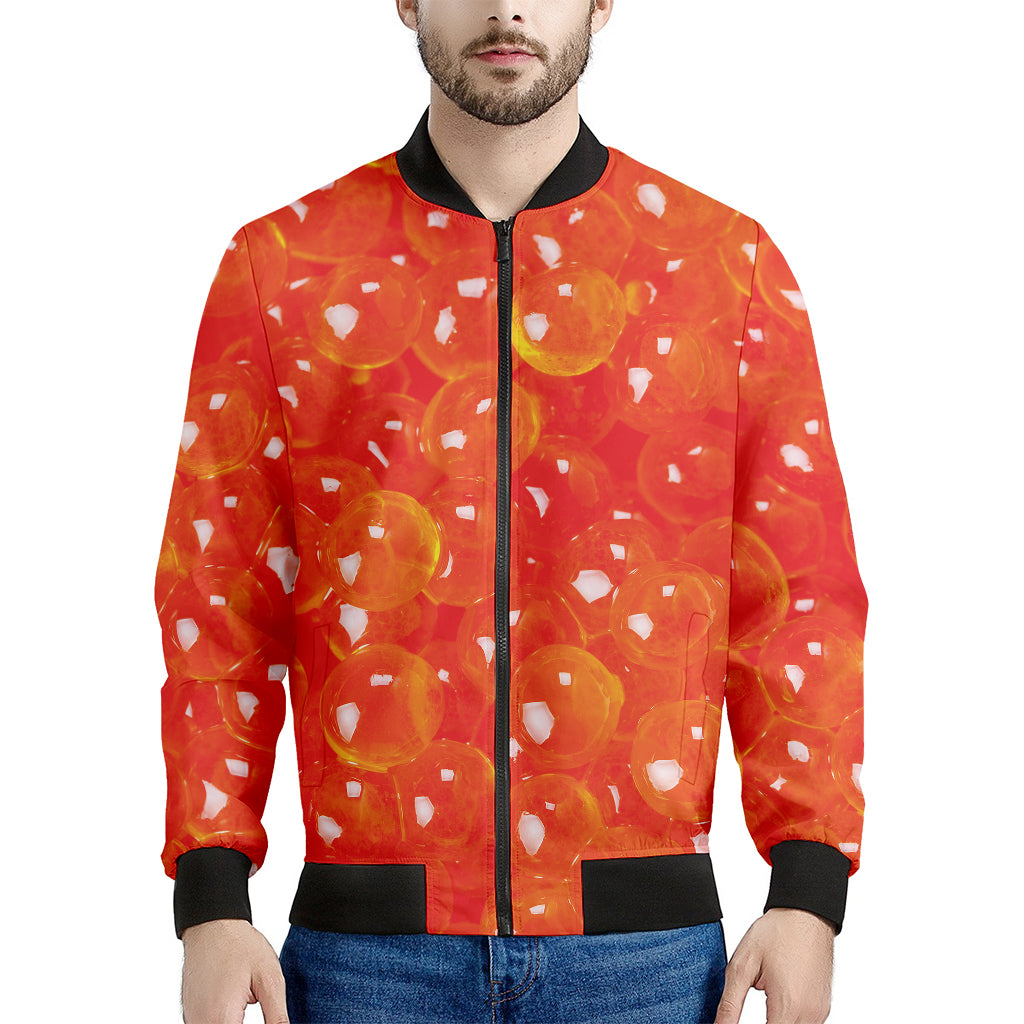 Salmon Roe Print Men's Bomber Jacket