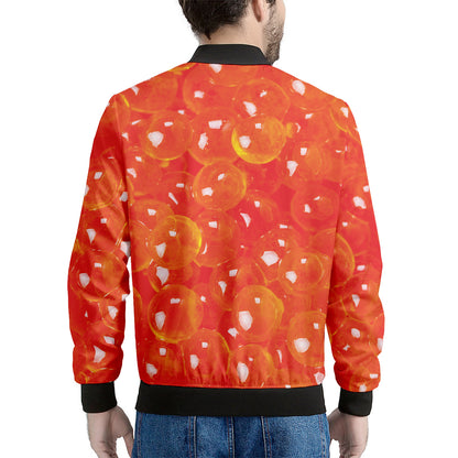 Salmon Roe Print Men's Bomber Jacket